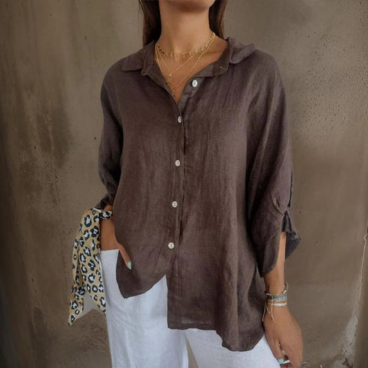 Women's Relaxed Fit Button Up Shirt for Summer