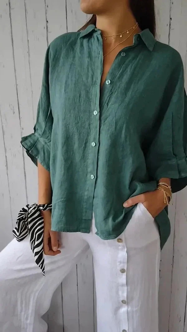 Women's Relaxed Fit Button Up Shirt for Summer