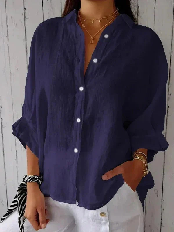 Women's Relaxed Fit Button Up Shirt for Summer