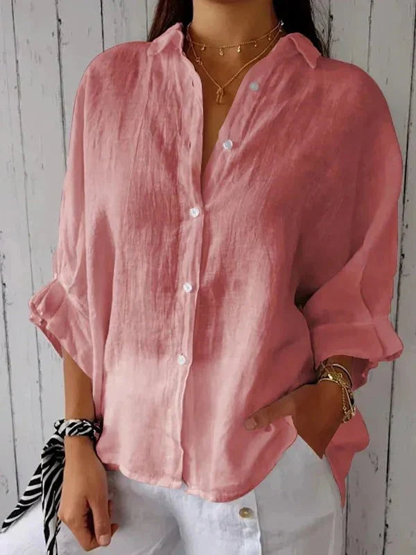 Women's Relaxed Fit Button Up Shirt for Summer