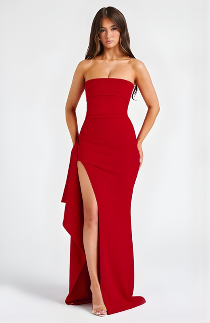 Women's Strapless Twisted Maxi Dress