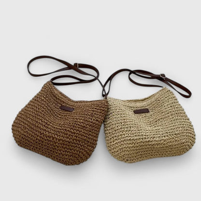 Women's Straw Tote Beach Bag with Sling
