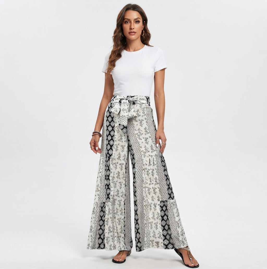 Women's Tie-Waist Wide-Leg Pants