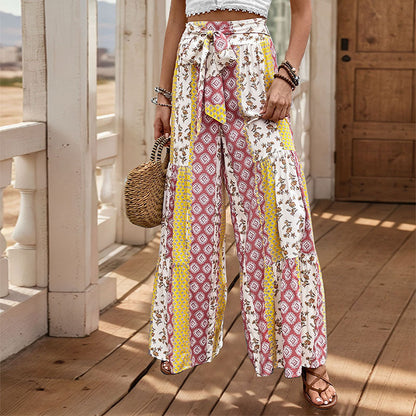 Women's Tie-Waist Wide-Leg Pants