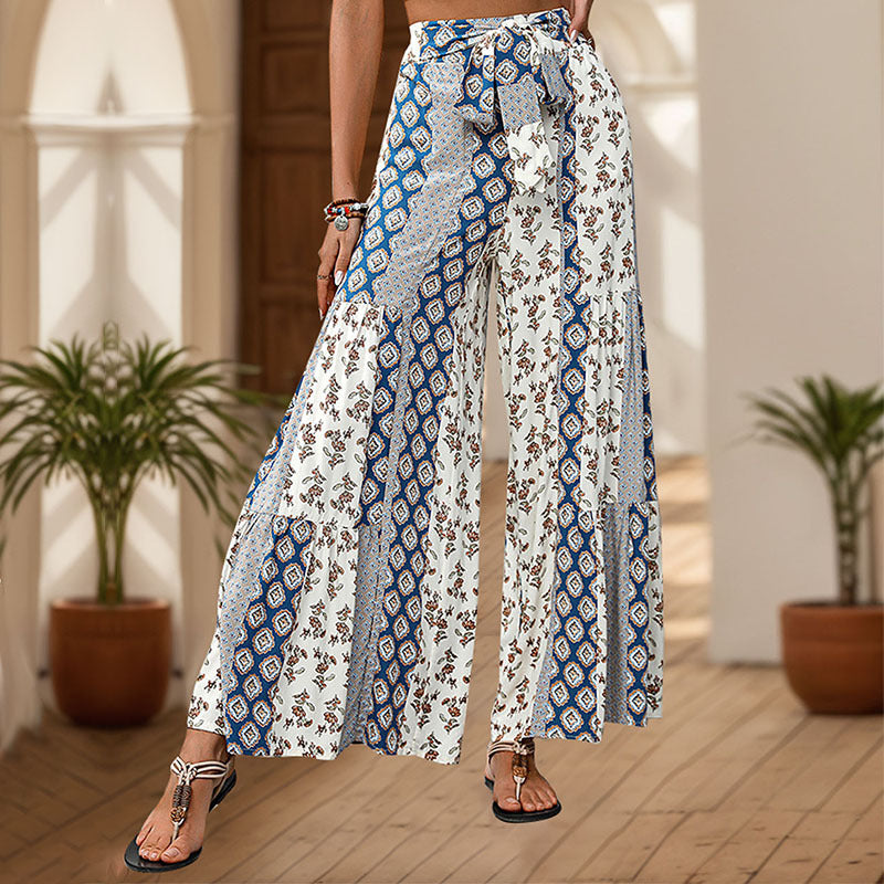 Women's Tie-Waist Wide-Leg Pants