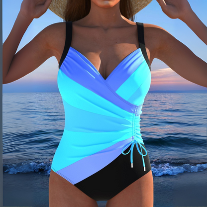 Women's Tummy Coverage Swimsuit with Wide Straps and Stretchy Fabric