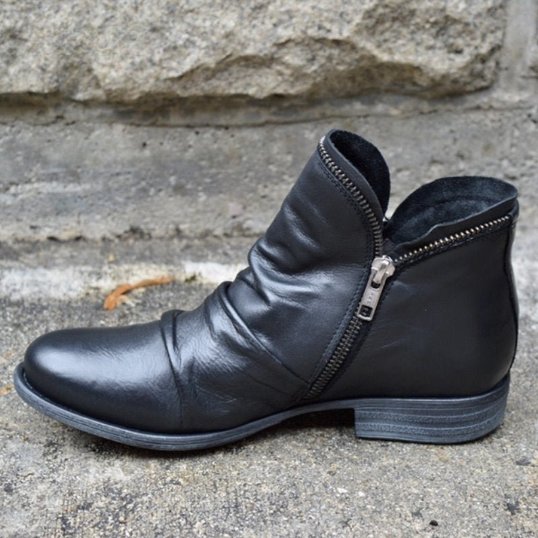 Women's Wide Fit Orthopaedic Boots with Gel Sole and 4 cm Heel