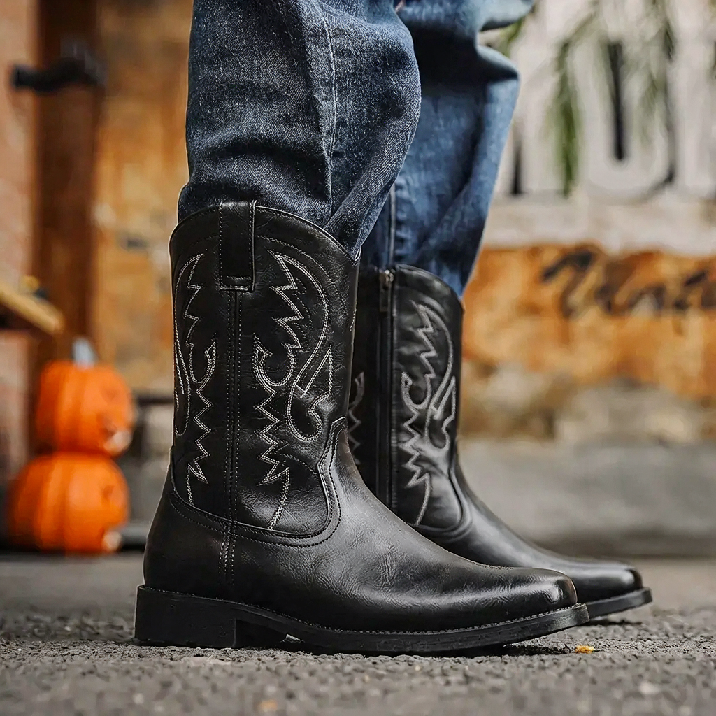 Men's Classic Western Cowboy Boots for Riding